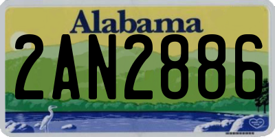 AL license plate 2AN2886