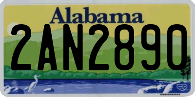 AL license plate 2AN2890