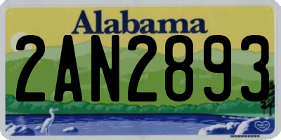 AL license plate 2AN2893