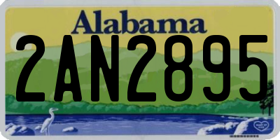 AL license plate 2AN2895