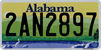 AL license plate 2AN2897