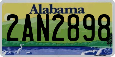 AL license plate 2AN2898