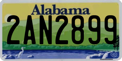 AL license plate 2AN2899