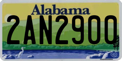 AL license plate 2AN2900