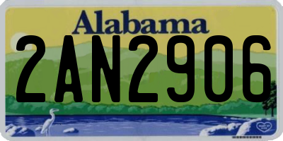 AL license plate 2AN2906