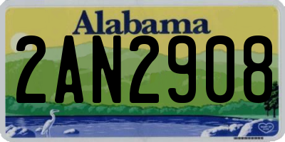 AL license plate 2AN2908