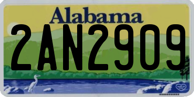 AL license plate 2AN2909
