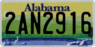 AL license plate 2AN2916