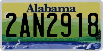 AL license plate 2AN2918