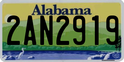 AL license plate 2AN2919