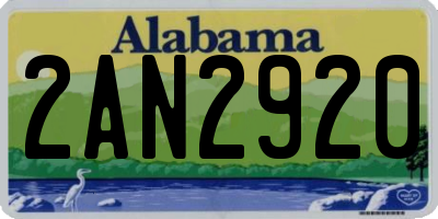 AL license plate 2AN2920