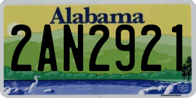 AL license plate 2AN2921