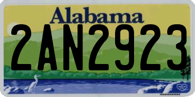 AL license plate 2AN2923
