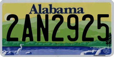 AL license plate 2AN2925