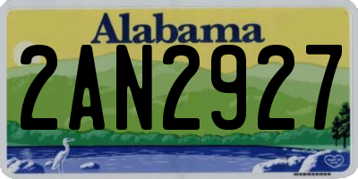 AL license plate 2AN2927