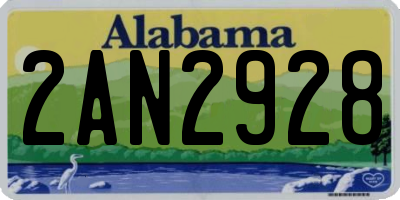 AL license plate 2AN2928