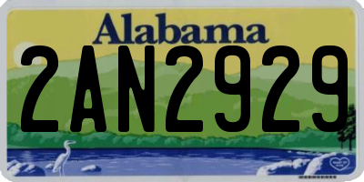 AL license plate 2AN2929