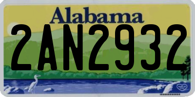 AL license plate 2AN2932