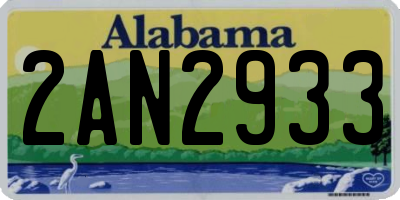 AL license plate 2AN2933
