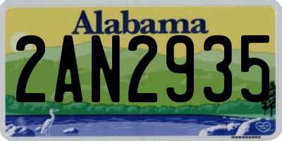AL license plate 2AN2935