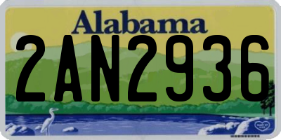 AL license plate 2AN2936