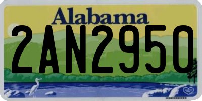 AL license plate 2AN2950