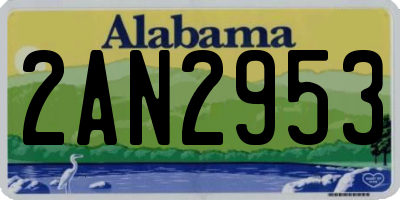 AL license plate 2AN2953
