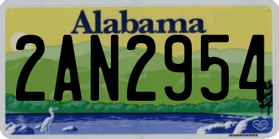 AL license plate 2AN2954