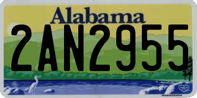 AL license plate 2AN2955