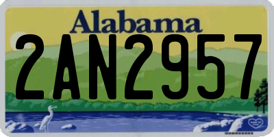AL license plate 2AN2957