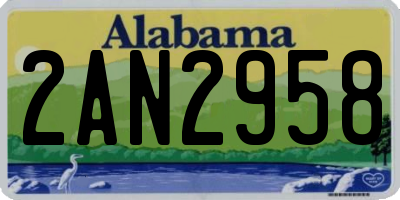 AL license plate 2AN2958