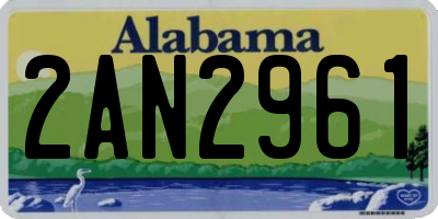 AL license plate 2AN2961