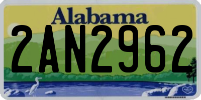 AL license plate 2AN2962