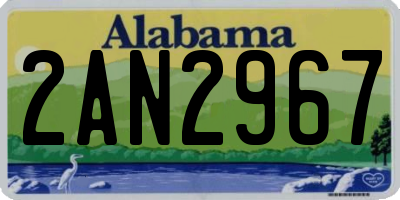 AL license plate 2AN2967