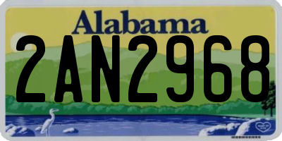 AL license plate 2AN2968