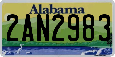 AL license plate 2AN2983