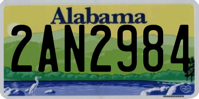 AL license plate 2AN2984