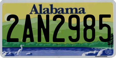 AL license plate 2AN2985