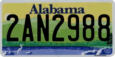 AL license plate 2AN2988