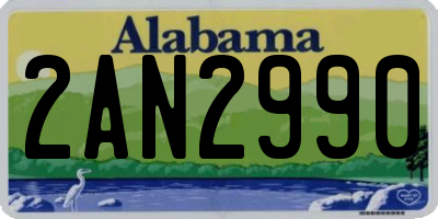 AL license plate 2AN2990