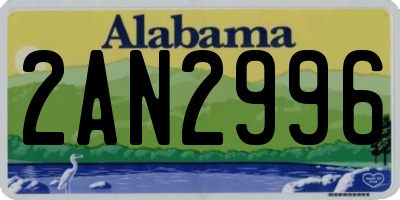 AL license plate 2AN2996
