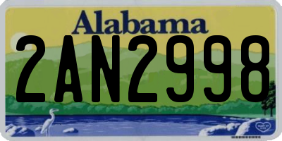 AL license plate 2AN2998