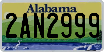 AL license plate 2AN2999