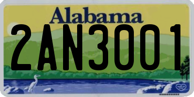AL license plate 2AN3001