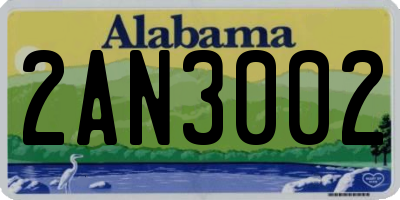 AL license plate 2AN3002