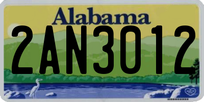 AL license plate 2AN3012