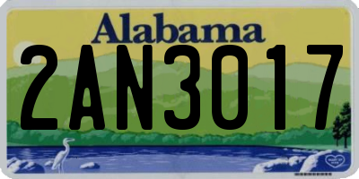 AL license plate 2AN3017
