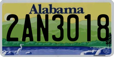 AL license plate 2AN3018
