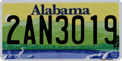 AL license plate 2AN3019