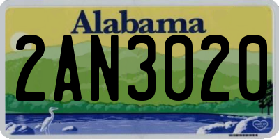 AL license plate 2AN3020